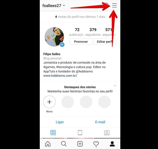 tag de nome no instagram perfil